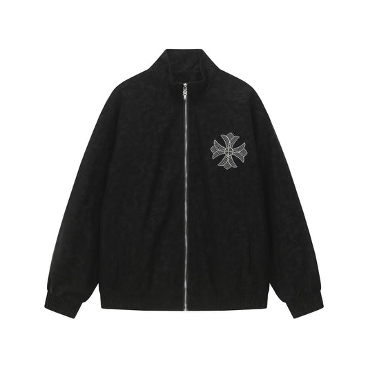 Chrome Hearts Horseshoe Cross Jacket - Black Street Embroidered Coat 8800