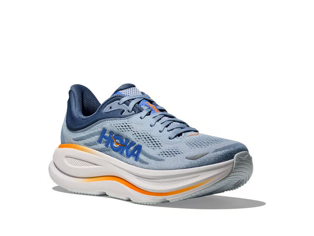 HOKA Bondi 9 Running Shoe – Blue Grey, Navy & Orange