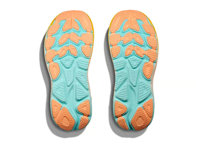 HOKA Clifton 10 – Aqua, Yellow & Peach