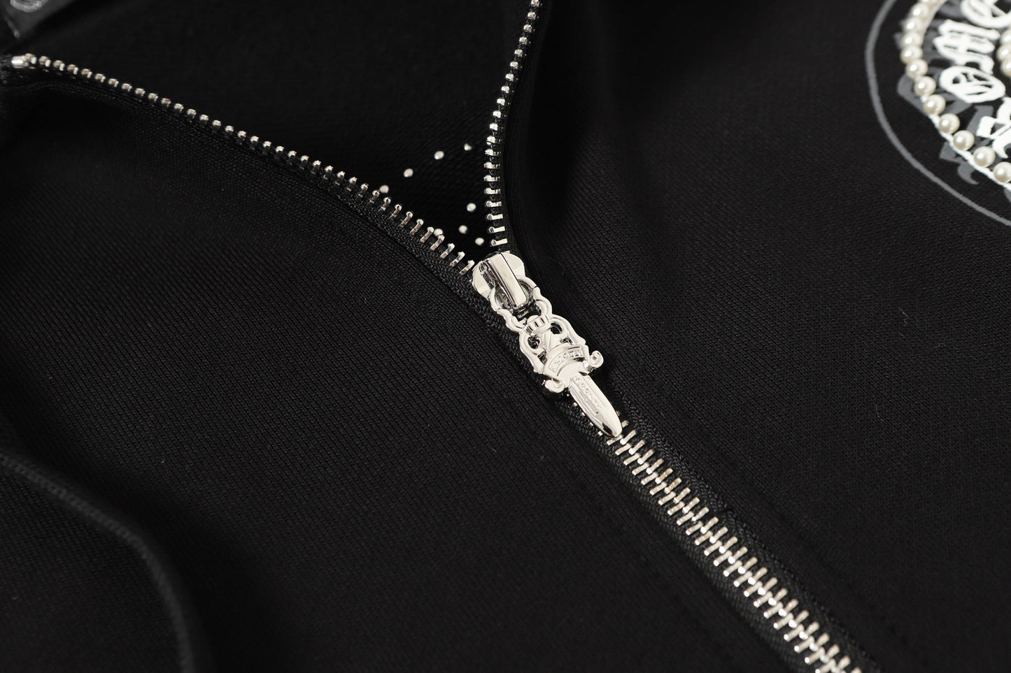 Chrome Hearts Rhinestone Horseshoe Hoodie - Black Gothic Streetwear Sweatshirt 2601