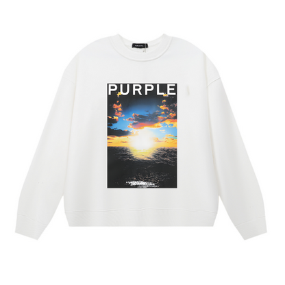 Purple Men's Long-Sleeve T-shirt Sweatshirt 1122