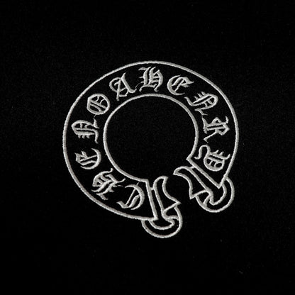 Chrome Hearts Layered Cross Varsity Jacket - Black White Street Style Outerwear 2208