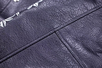 Chrome Hearts Fleur-de-lis Patch Varsity Jacket - Grey Tie-dye Outerwear A5588