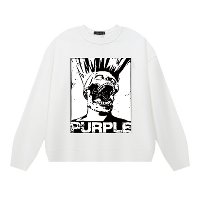 Purple Men's Long-Sleeve T-shirt Sweatshirt 1144