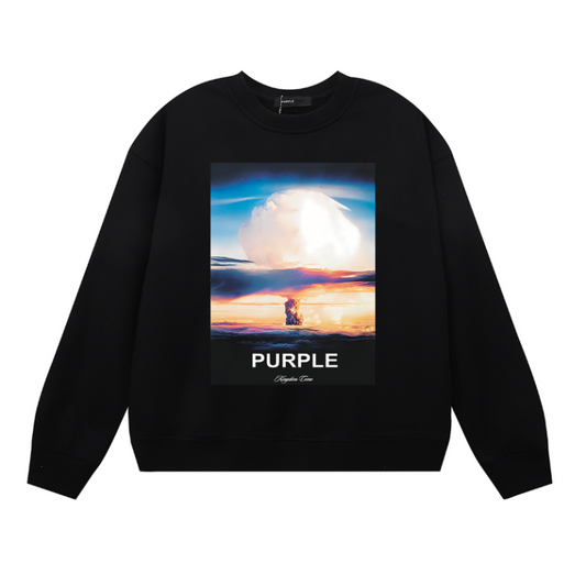 Purple Men's Long-Sleeve T-shirt Sweatshirt 1124