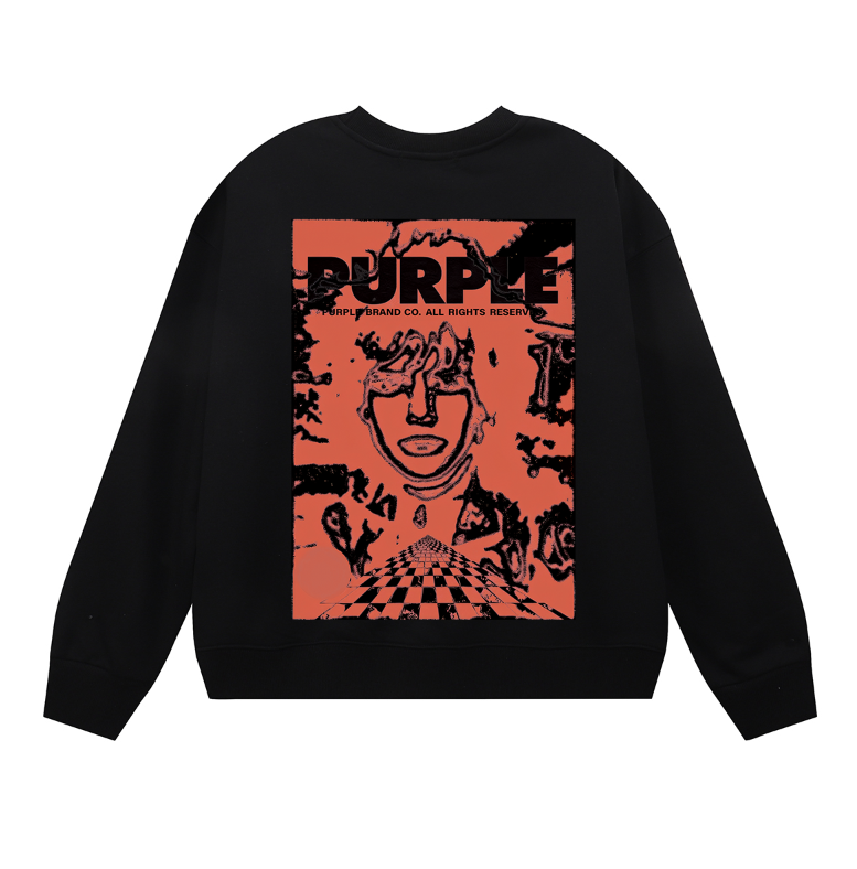 Purple  Men's Long-Sleeve T-shirt Sweatshirt 1152