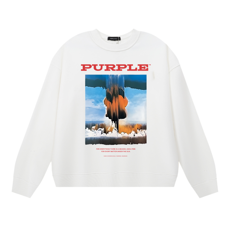 Purple Men's Long-Sleeve T-shirt Sweatshirt 1149