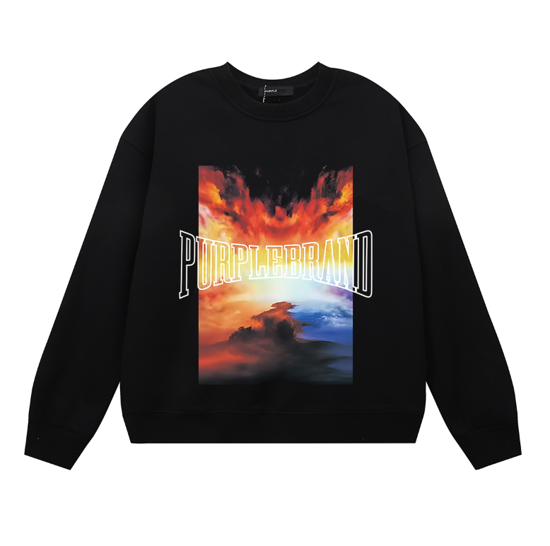 Purple Men's Long-Sleeve T-shirt Sweatshirt 1149